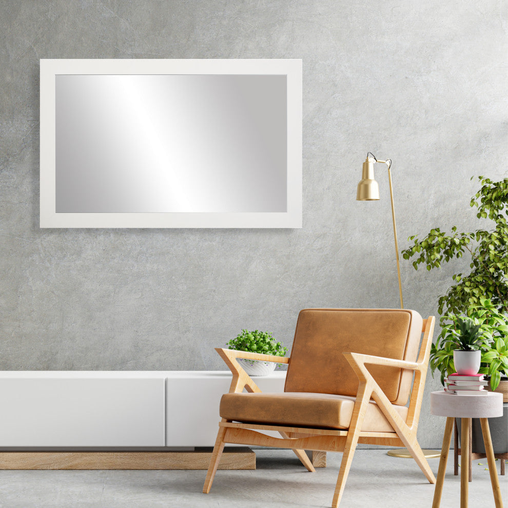 Briscoe White Framed Wall Mirror, 28" X 60"