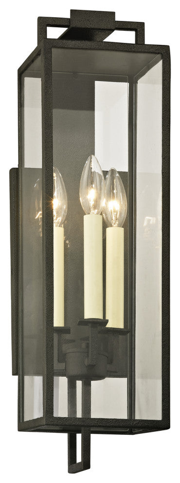 Beckham 3-Light Wall Lantern, Forged Iron