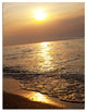 "Gloomy Beach and Waters at Sunset" Beach Metal Wall Art, 3 Panels, 28"x36"