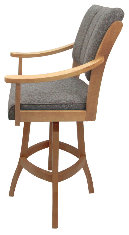 Swivel Counter Wood Bar Stool Casa on S-Base, Mojave Grey - Natural, 26"