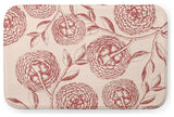 24" x 17" Antique Flowers Bathmat, Red