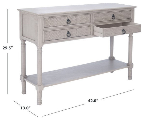 Safavieh Haines 4 Drawer Console Table, Greige