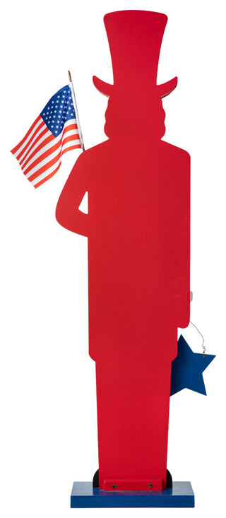 40"H Patriotic Uncle Sam Porch Decor