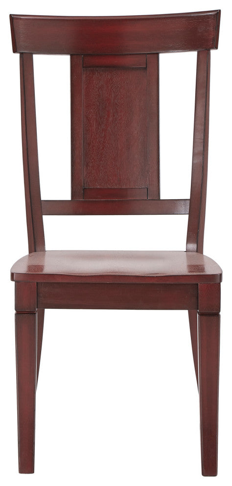 Arbor Hill Panel Back Wood Dining Chair, Set of 2, Berry Red