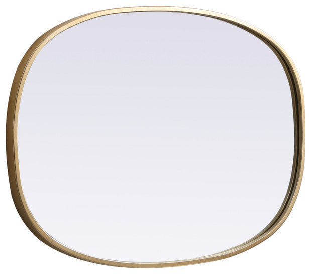Elegant Decor Metal Frame Oval Mirror 20X30" in Brass