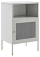 Modway Covelo Metal Side Table with Adjustable Foot Pads in Light Gray
