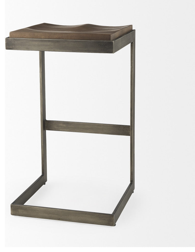 30" Black Cheeky Wood and Metal Bar Stool