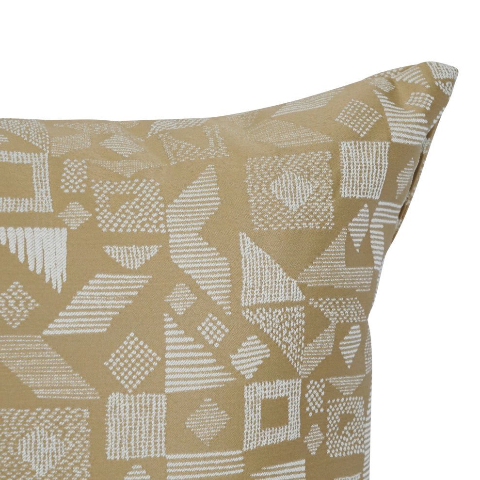 17" Jacquard Throw Pillows With Inserts, Set of 2, Nina Camel