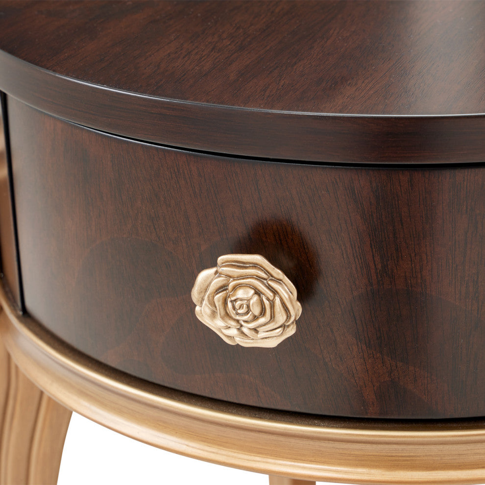 Camellia Field End Table With Drawer, Warm Pecan