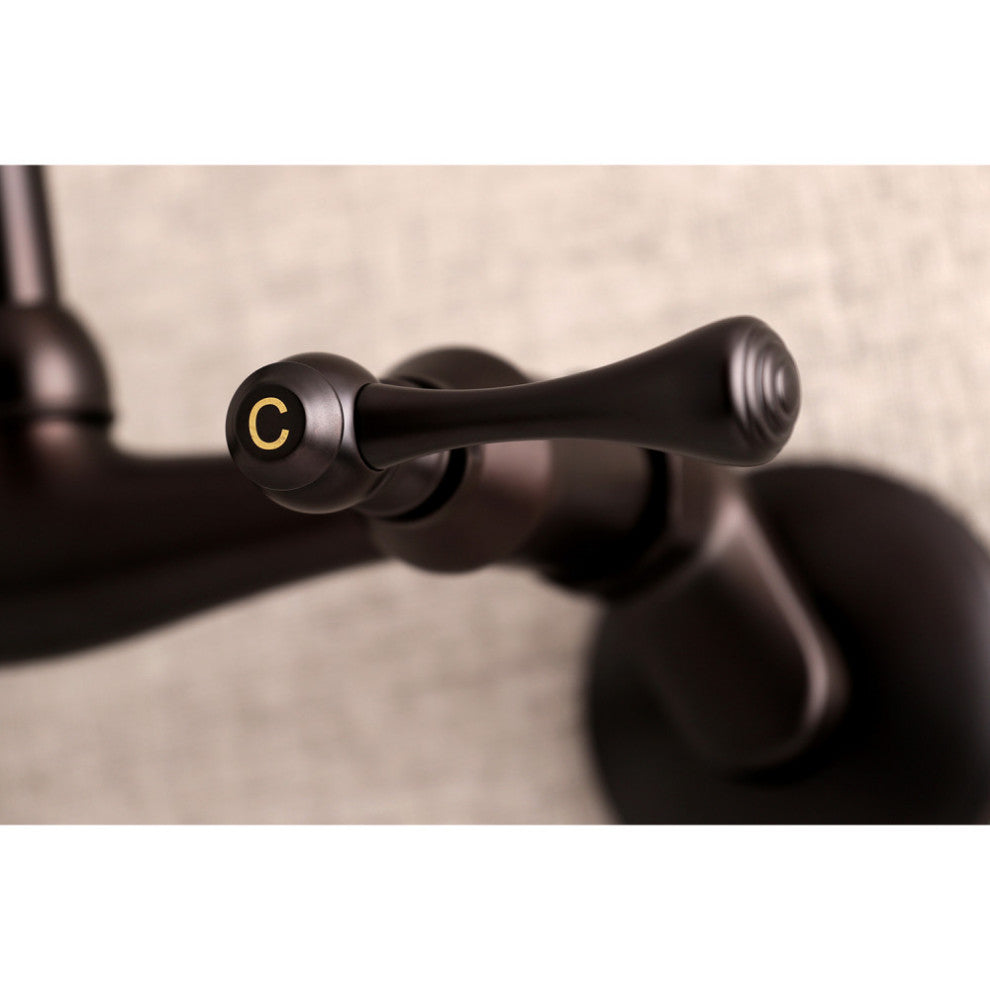 Kingston Brass 2-Handle Wall Mount Laundry Faucet, Oil Rubbed Bronze