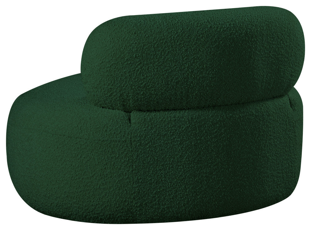 Venti Black Boucle Fabric Upholstered Set, Green, Chair