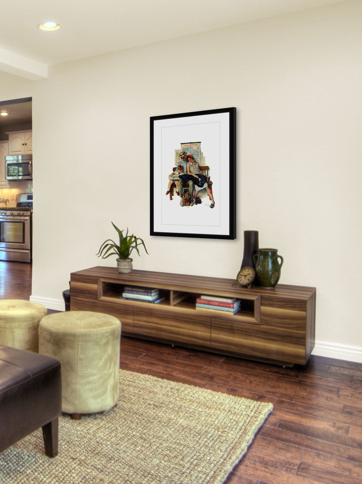 "Home from Vacation" Framed Art Print by Norman Rockwell