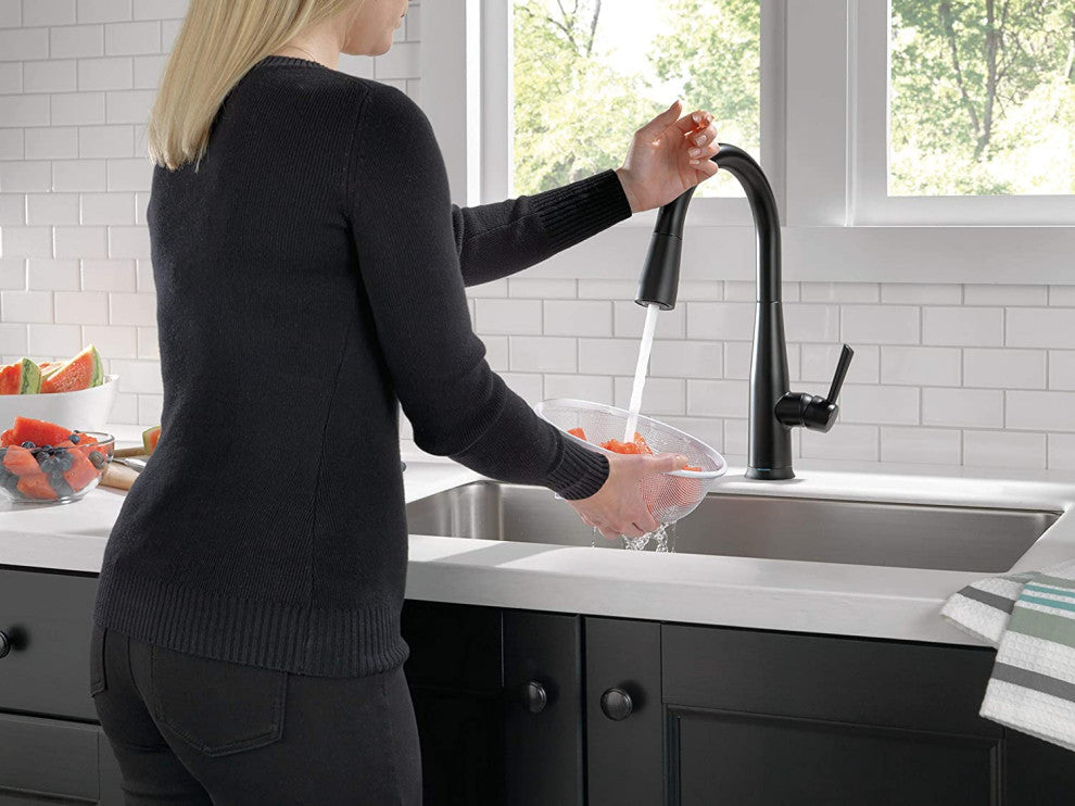 Matte Black Touch Kitchen Faucet with Pull-Down Sprayer and Touch2O Technology