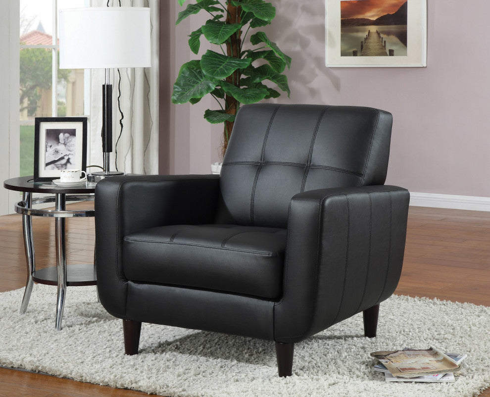 Padded Seat Accent Chair, Black