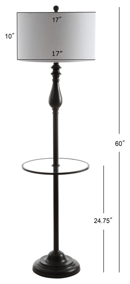 Laine 60" Metal LED Side Table and Floor Lamp, Oil Rubbed Bronze
