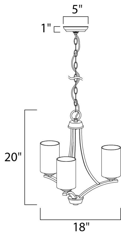 Maxim Lighting Deven 3-Light Chandelier in Satin Nickel - 20033SWSN