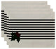 Holly Stripe, Holiday Stripe Print Placement, Black Or Gray, Set of 4