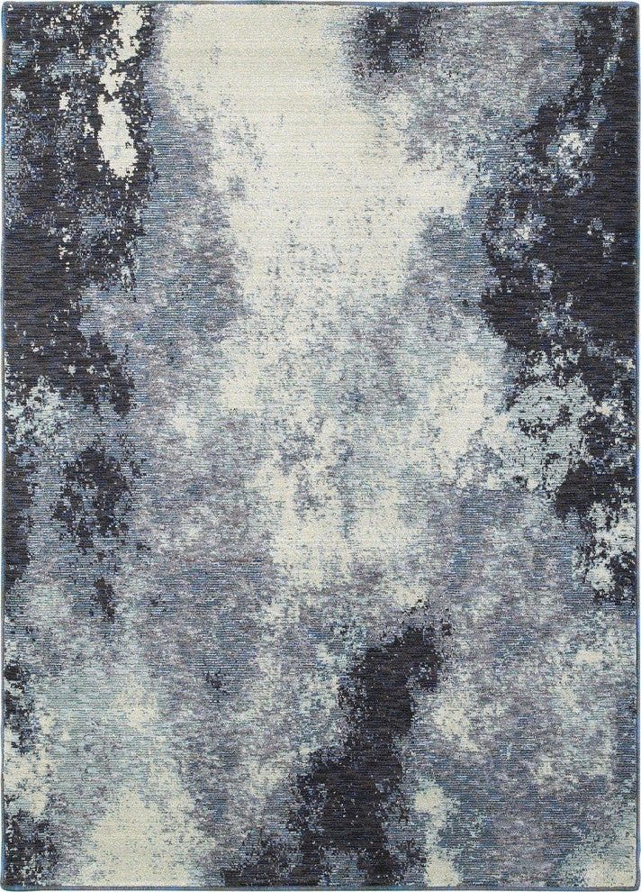 Oriental Weavers Evolution Navy/ Ivory Abstract Indoor Area Rug 2'6"X12'