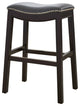 New Ridge Home Goods Julian Counter Height Barstool With Grey Faux Leather Seat