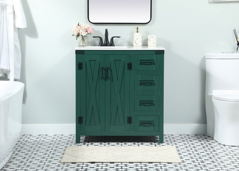 Home Living 19" Farmhouse Green-Light Bathroom Vanity