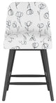 Markham Rounded Back Counter Stool, Contoured Tulips White