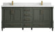 Aberdeen 72 Double Sink Bath Vanity in Pewter Green 2" Calacatta Laza