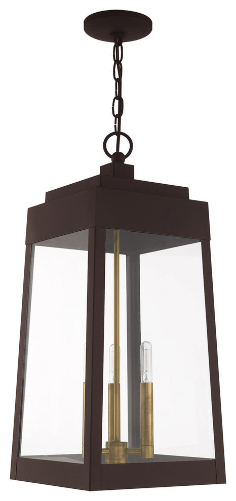 Transitional Outdoor Pendant Lantern, Bronze