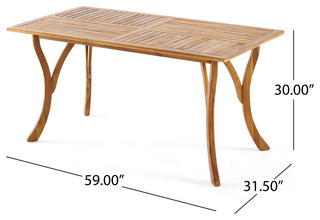GDF Studio Baia 7-Piece Acacia Wood Outdoor Dining Set