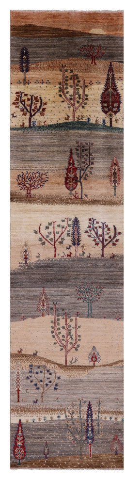 2' 9" X 11' 7" Tribal Persian Gabbeh Handmade Runner Rug Q10935