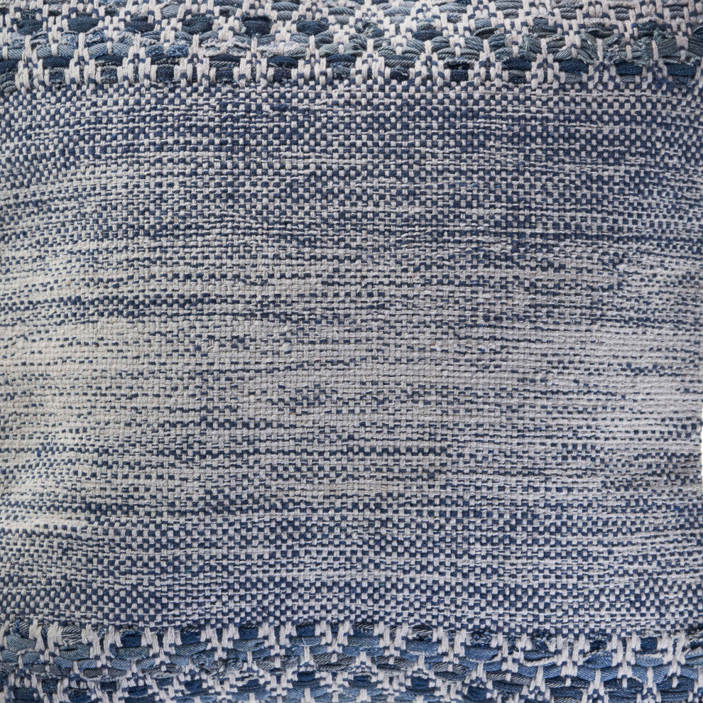 Blue and Ivory Textured Throw Pillow
