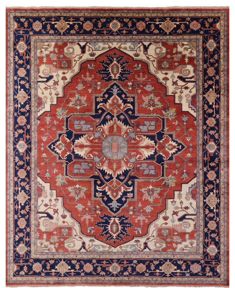 11' 11" X 14' 10" Heriz Serapi Hand Knotted Wool Rug - Q16019