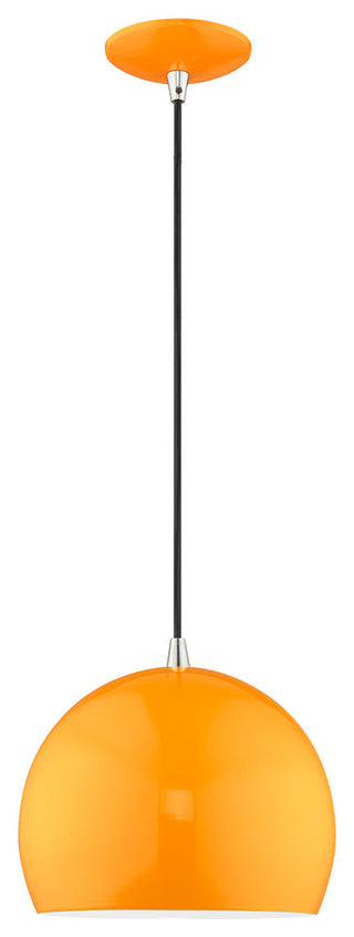Livex Lighting Shiny Orange 1-Light Mini Pendant