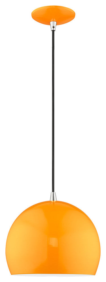 Livex Lighting Shiny Orange 1-Light Mini Pendant