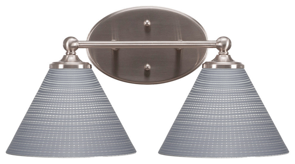 Capri 2-Light Bath Bar, Brushed Nickel/Gray Matrix