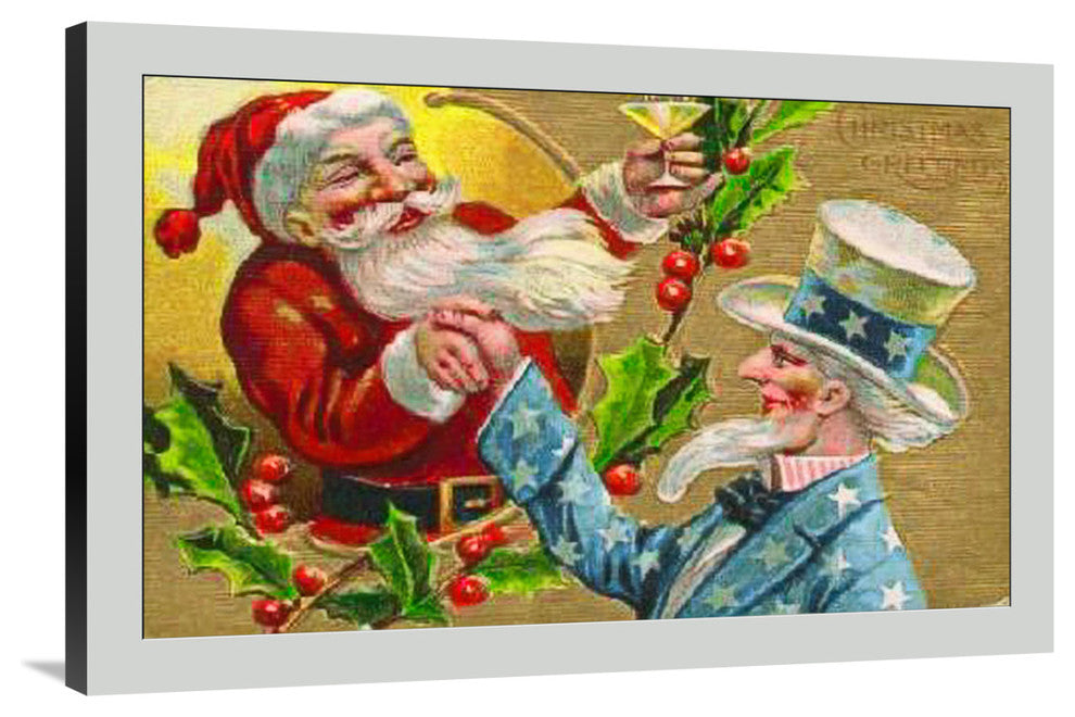 "Santa with Uncle Sam Litho" Canvas by Hollywood Photo Archive, 40x27"