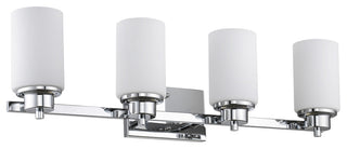 Scarlett 4-Light Chrome Finish Bath Vanity-Light Etched White Glass 29"