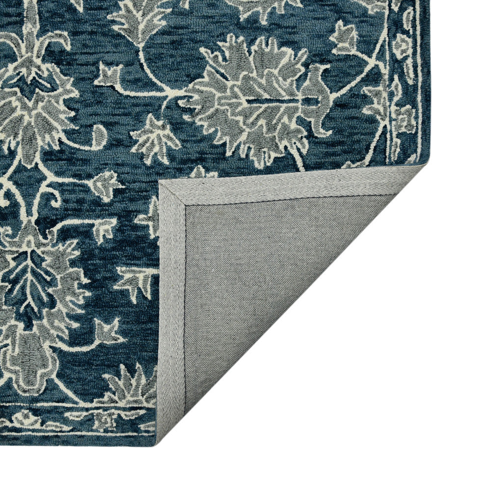 Romania Hope Area Rug, Navy, 2'' x 3'', Floral