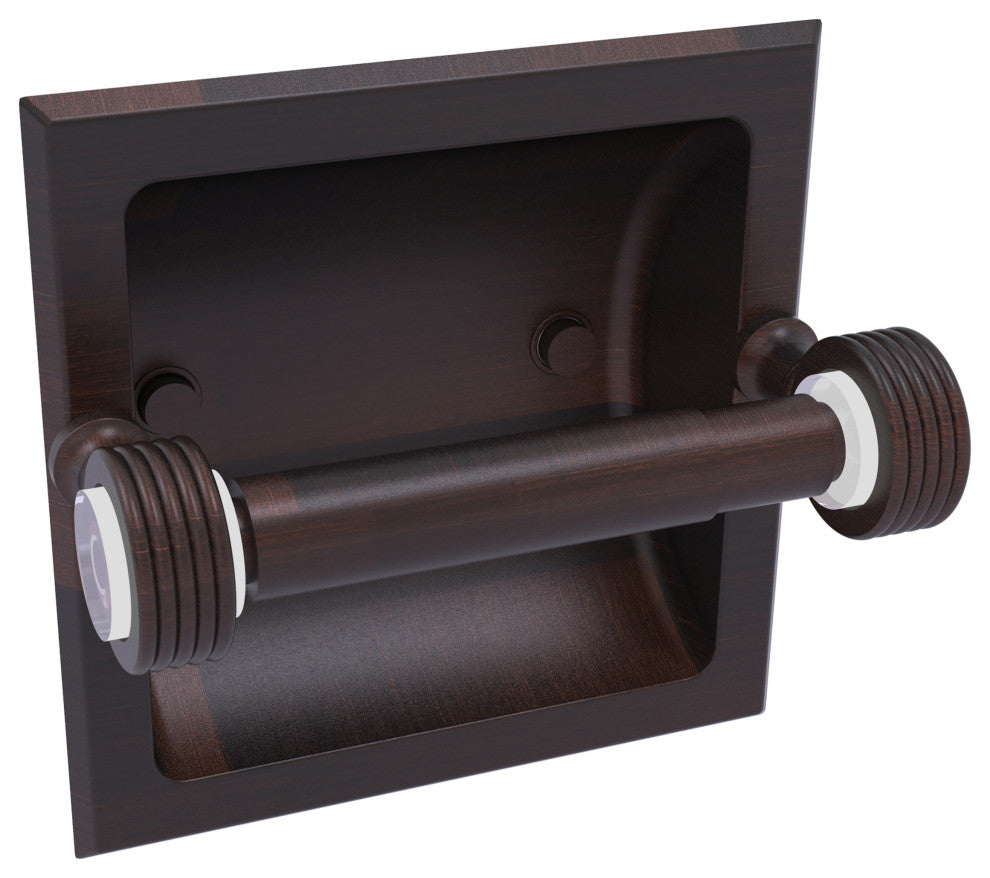 Pacific Grove Recessed Toilet Paper Holder with Groovy Accent, Venetian Bronze