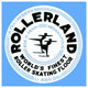 "Rollerland World's Finest Roller Skating Floor" Print by Retrorollers, 18"x18"
