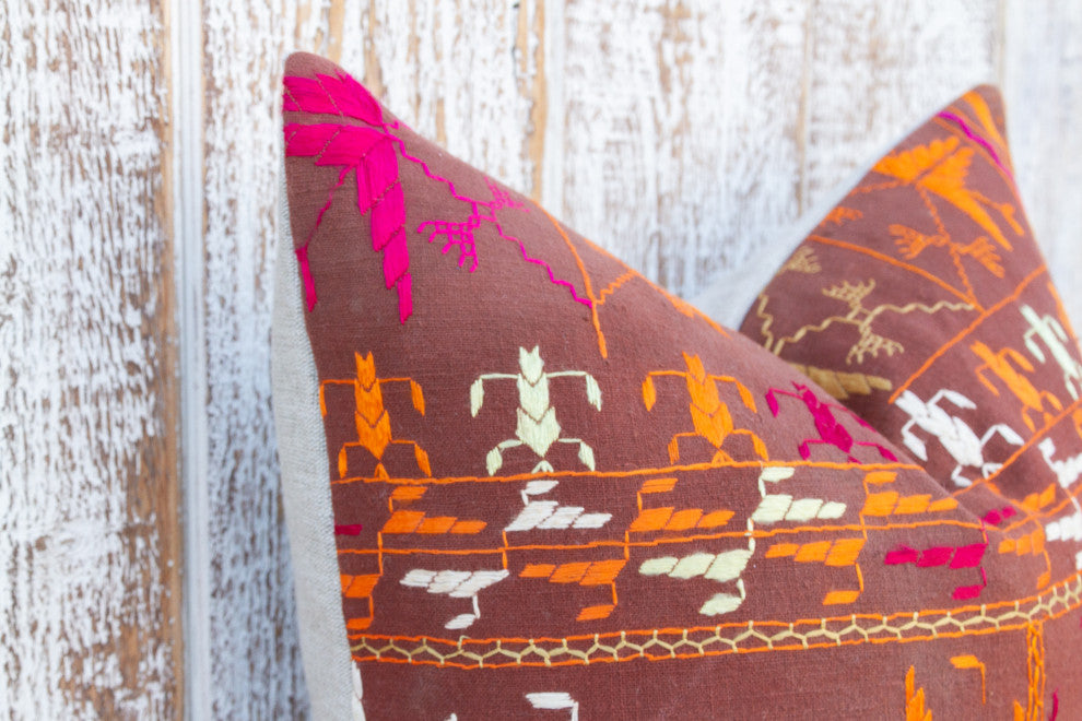 Zol Antique Indian Folk Pillow