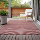 Indoor/Outdoor Hinton HN1 Red Machine Washable 9' x 12' Rug