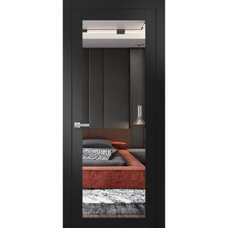 Solid Interior French | Lucia 1299 Matte Black with Mirror | -24 x 80