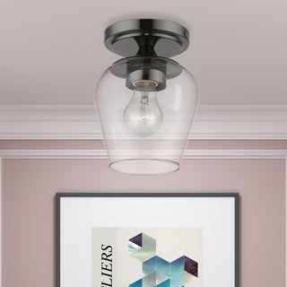 Willow 1 Light Black Chrome Flush Mount