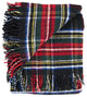 Prince of Scots Highland Tweed Pure New Wool Fluffy Throw, Black Stewart