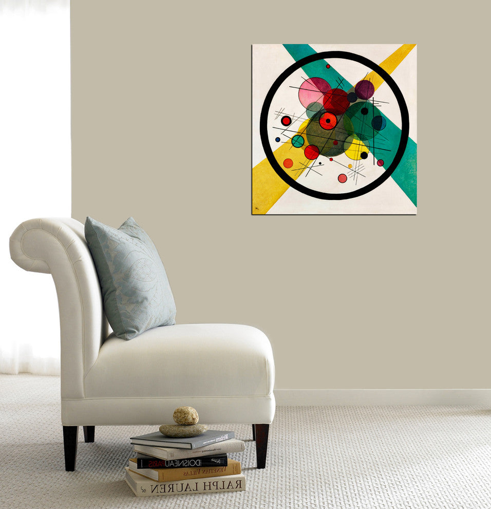 Epic Graffiti "Circles In A Circle" by Wassily Kandinsky Giclee Canvas, 12"x12"
