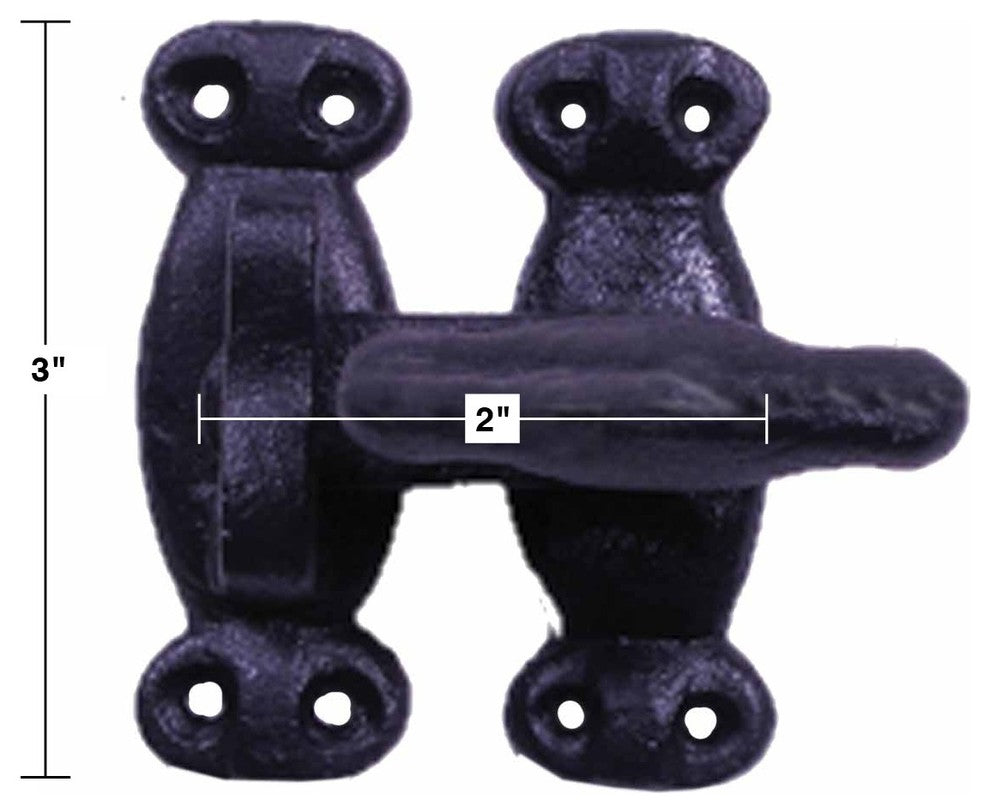 Renovators Supply Door Latch Lock 2" Wrought Iron Black Flip Latch Door Lock
