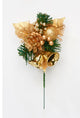 Christmas Holly Bell Pick, Gold  Set Of 12