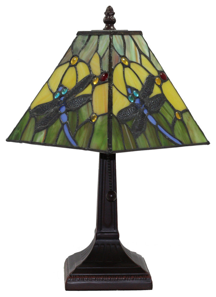 Tiffany Style Spindle Mini Table Lamp, 15" Tall