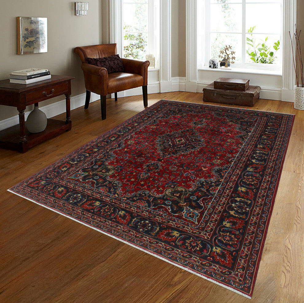 Fine Vintage Distressed Adken Red Rug