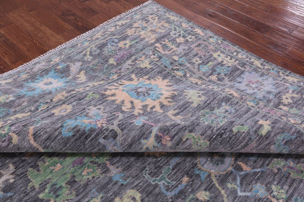 9' 3" X 12' 2" Hand-Knotted Turkish Oushak Wool Rug - Q13387